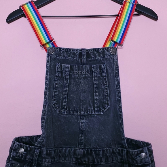 Lazer Kitten x Forever 21 Distressed Rainbow Overall Jeans - Picture 4 of 16
